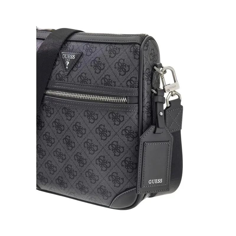 Vermutlich Herren Milano Umhängetasche aus Kunstleder in Grau, W22 cm