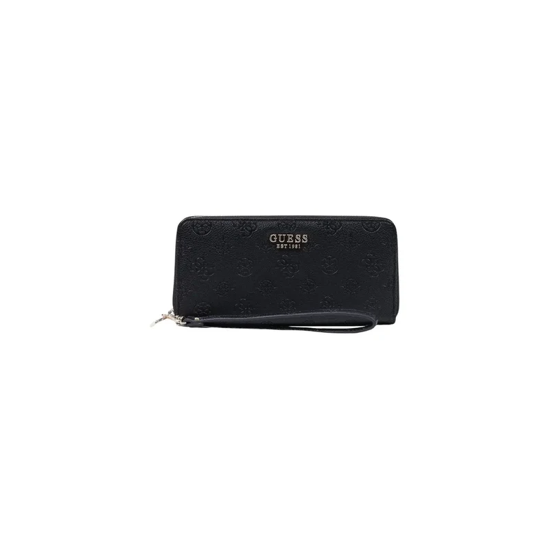 Guess Damen-Geldbörse von Diana mit Reißverschluss, schwarz, aus Polyurethan, 21 cm