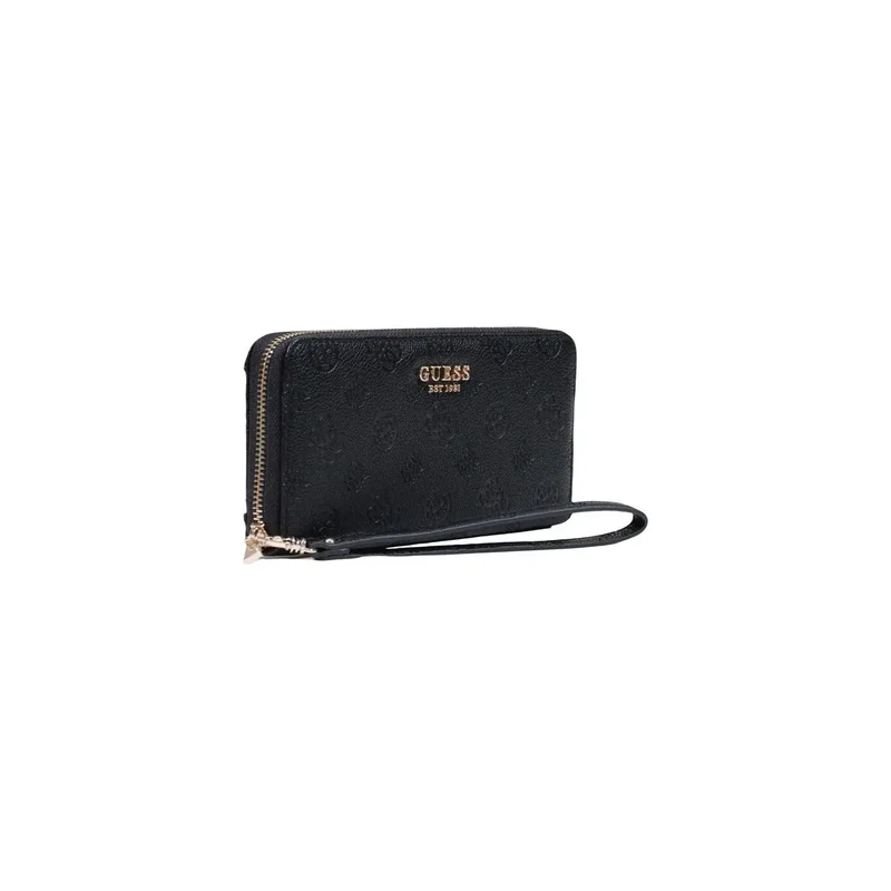 Guess Damen-Geldbörse von Diana mit Reißverschluss, schwarz, aus Polyurethan, 21 cm