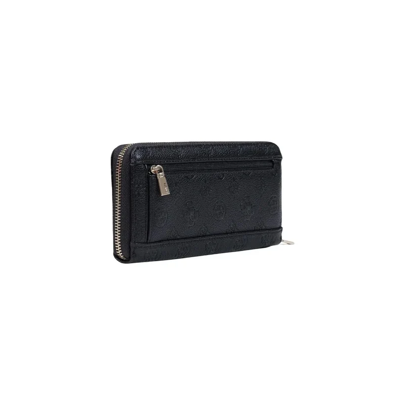 Guess Damen-Geldbörse von Diana mit Reißverschluss, schwarz, aus Polyurethan, 21 cm