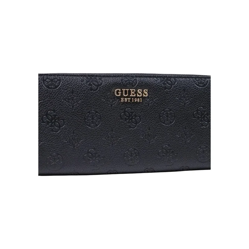Guess Damen-Geldbörse von Diana mit Reißverschluss, schwarz, aus Polyurethan, 21 cm