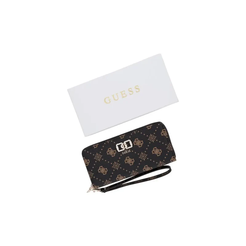 Guess Damen Emelie Logo Geldbörse Braun Reißverschlussfach W22 cm