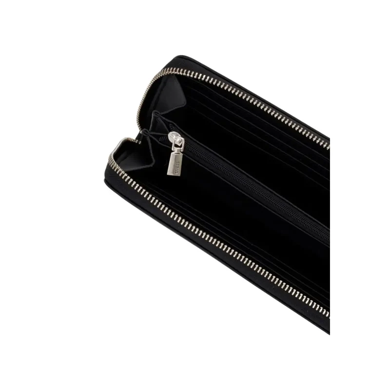 Guess Damen-Geldbörse Lucci, groß, mit Reißverschluss, schwarz, Polyurethan, 20 cm