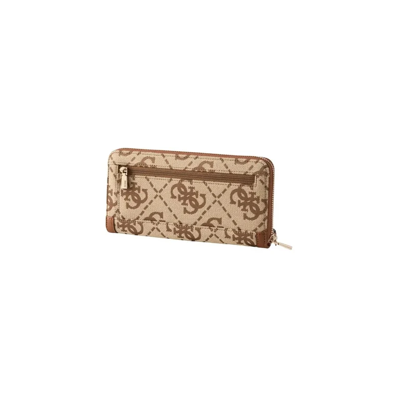 Guess Women Audrey Logo Reißverschluss-Geldbörse Beige 10x20cm