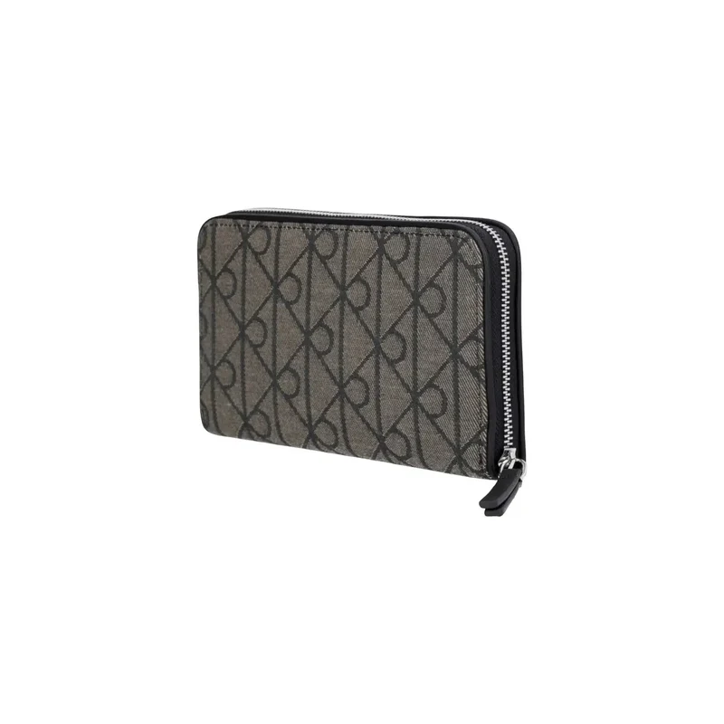 Calvin Klein Damen Geldbörse mit Emblem, Schwarz, Polyester, 11 cm