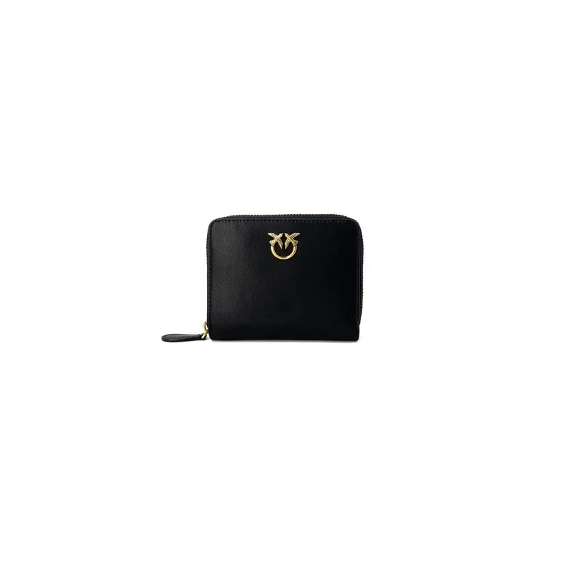 Pinko Damen Leder-Reißverschluss-Geldbörse Schwarz 10x12x2,5 cm