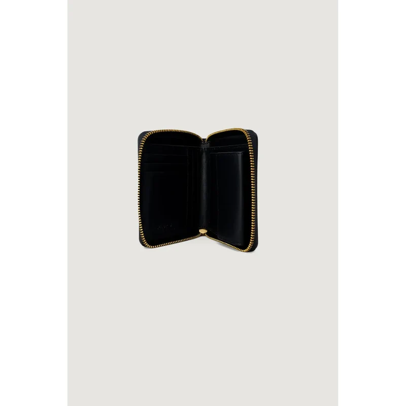 Pinko Damen Leder-Reißverschluss-Geldbörse Schwarz 10x12x2,5 cm