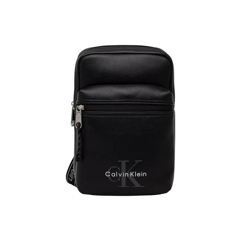 Calvin Klein Herren Bold Logo Webbing Umhängetasche Schwarz W17cm
