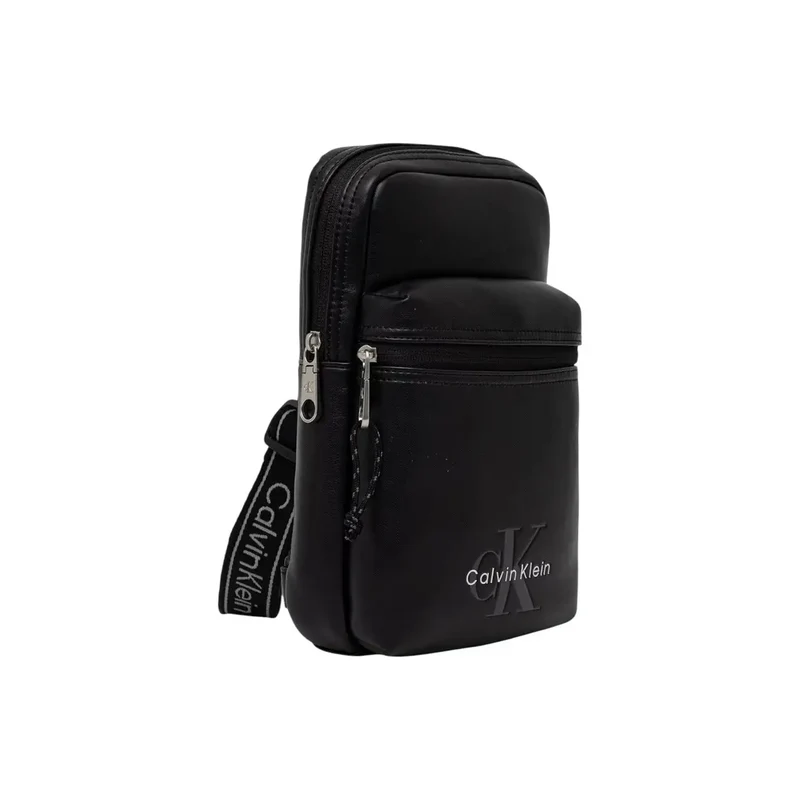 Calvin Klein Herren Bold Logo Webbing Umhängetasche Schwarz W17cm