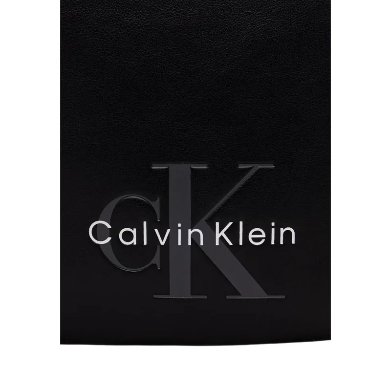 Calvin Klein Herren Bold Logo Webbing Umhängetasche Schwarz W17cm
