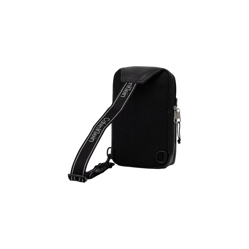 Calvin Klein Herren Bold Logo Webbing Umhängetasche Schwarz W17cm
