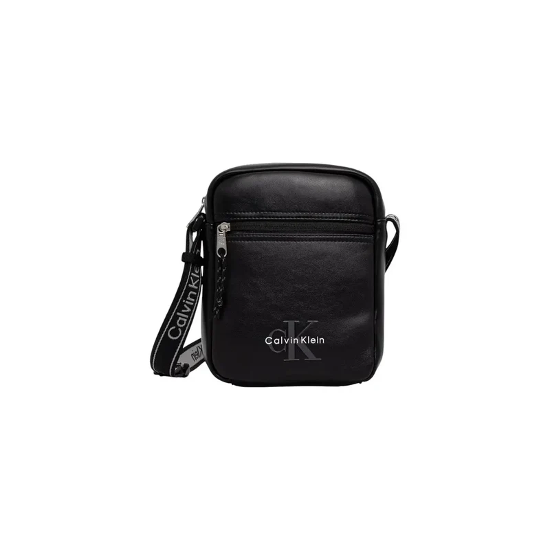 Calvin Klein Herren Umhängetasche mit breitem Trageriemen und auffälligem Logo, blau, B18 cm