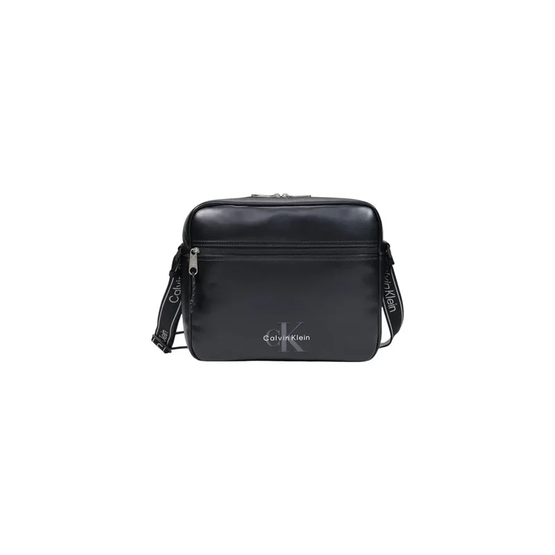 Calvin Klein Herren Bold-Logo-Webbing-Laptoptasche Schwarz 35 cm