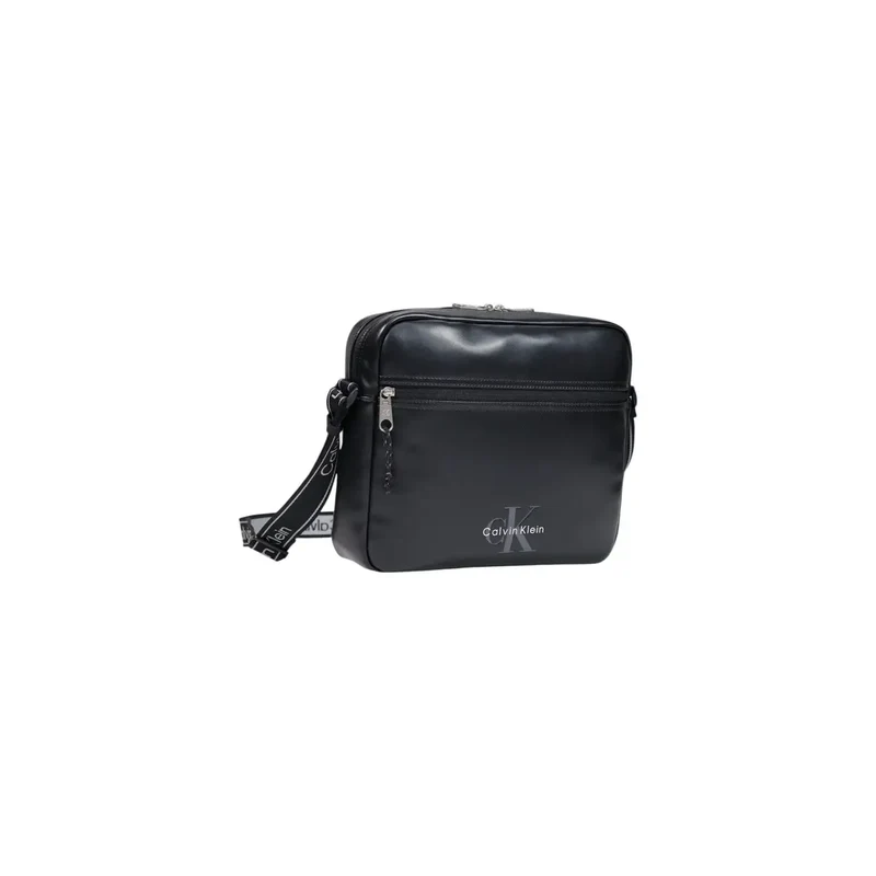 Calvin Klein Herren Bold-Logo-Webbing-Laptoptasche Schwarz 35 cm