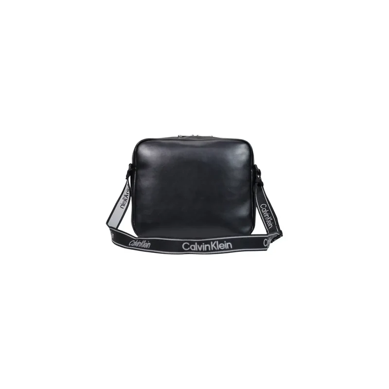 Calvin Klein Herren Bold-Logo-Webbing-Laptoptasche Schwarz 35 cm