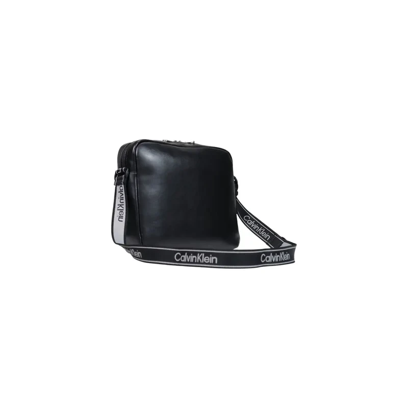 Calvin Klein Herren Bold-Logo-Webbing-Laptoptasche Schwarz 35 cm