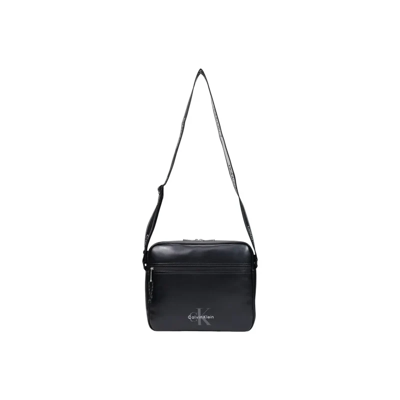 Calvin Klein Herren Bold-Logo-Webbing-Laptoptasche Schwarz 35 cm