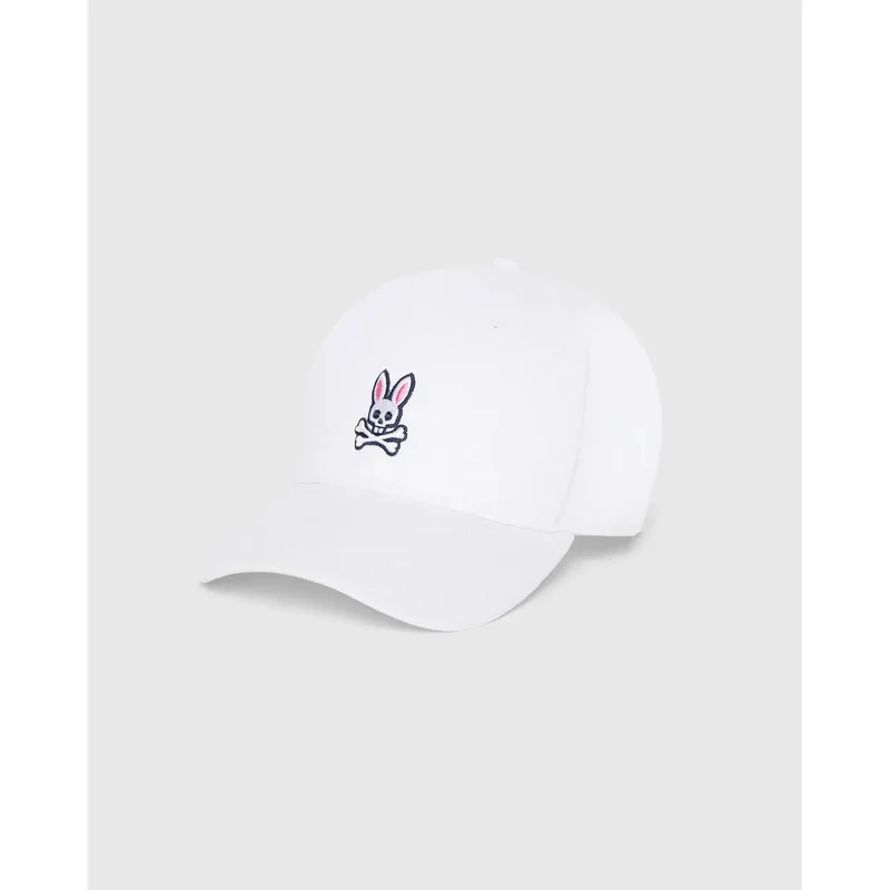 Psycho Bunny Herren Baseballkappe Schwarz aus Baumwolle, verstellbare Größe
