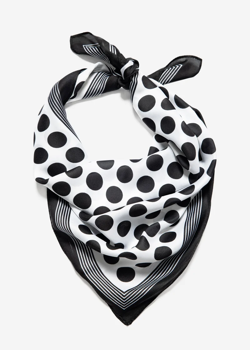 Halstuch mit Polka Dots - weiß