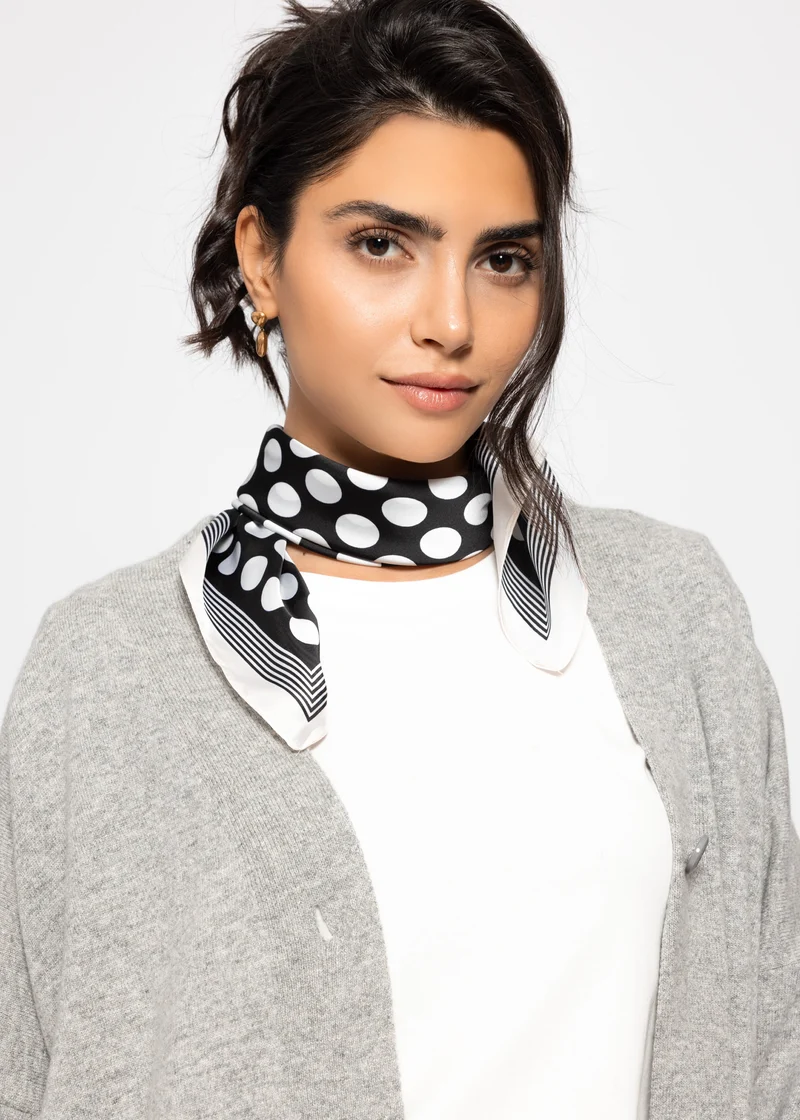Halstuch mit Polka Dots - schwarz