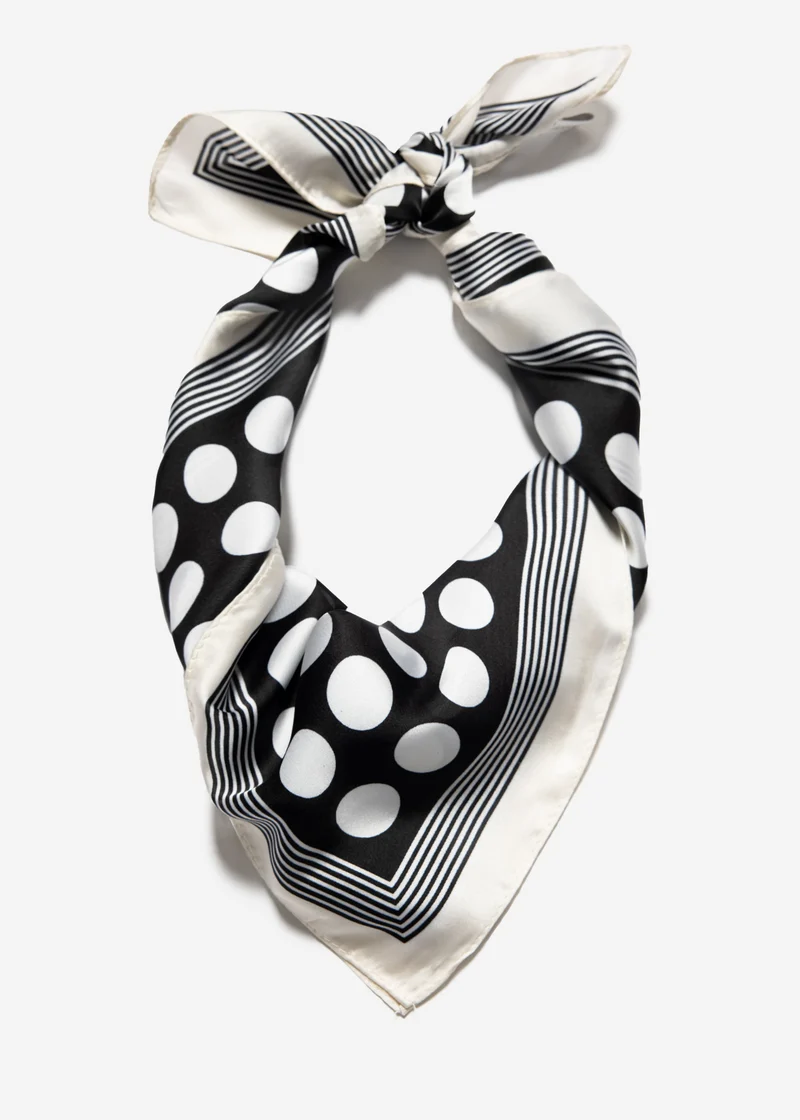 Halstuch mit Polka Dots - schwarz