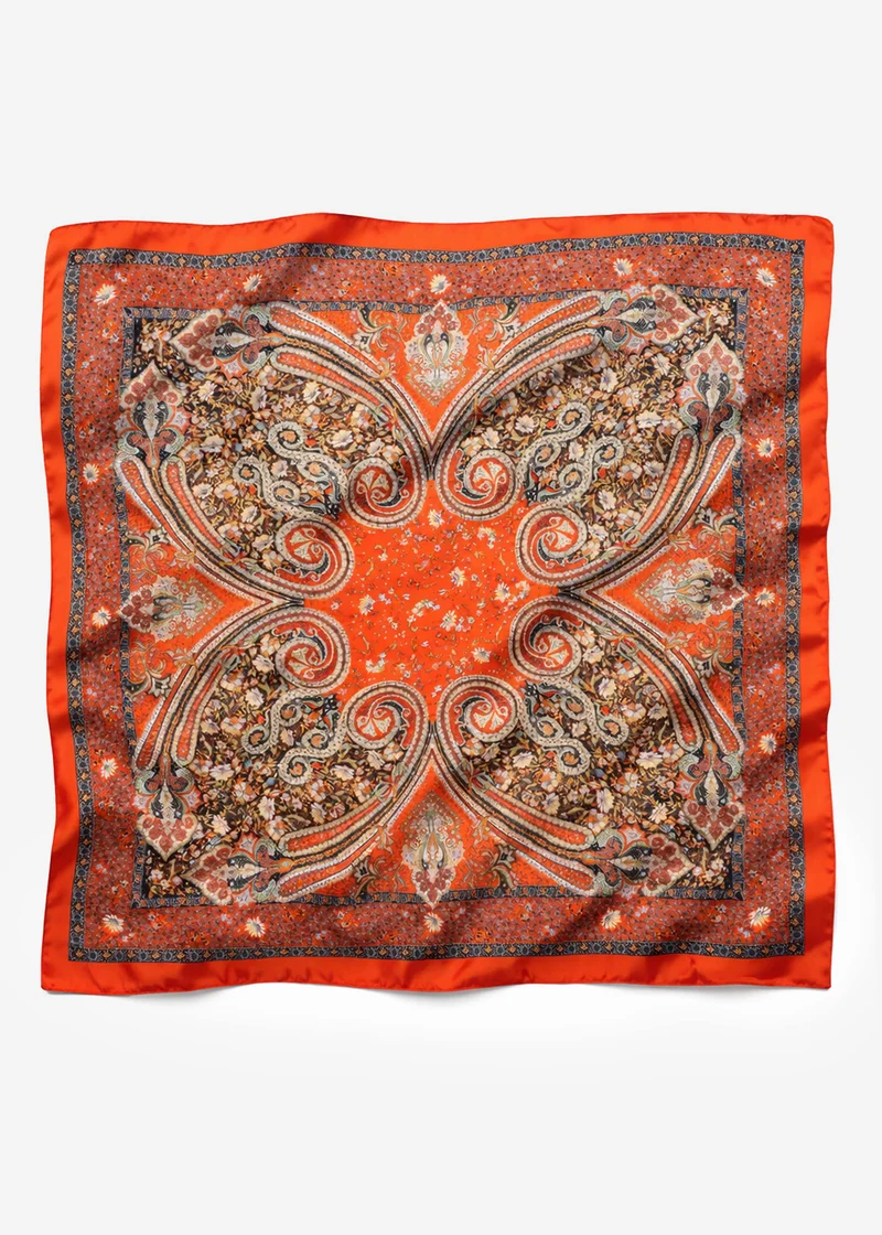Halstuch mit Paisley Print - rot