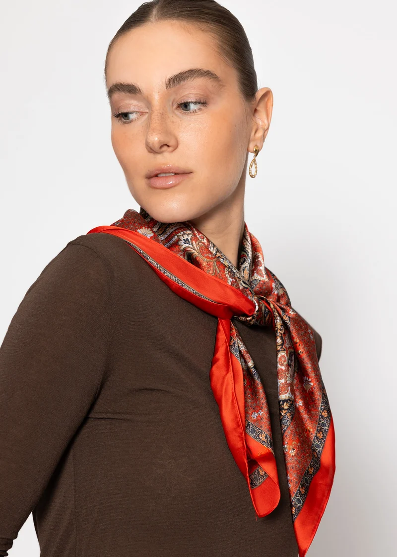 Halstuch mit Paisley Print - rot