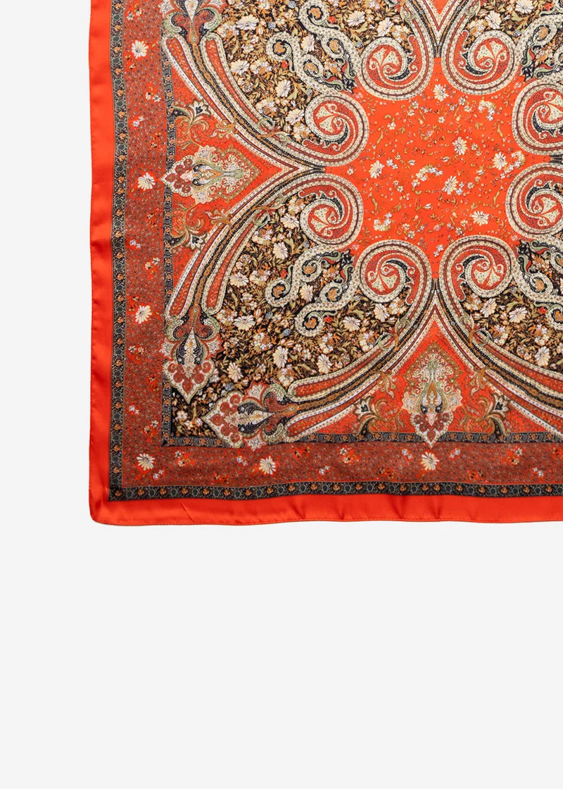 Halstuch mit Paisley Print - rot