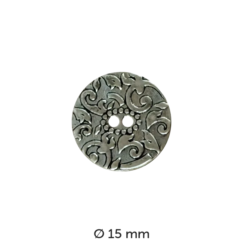 Metallknopf mit Ornamenten