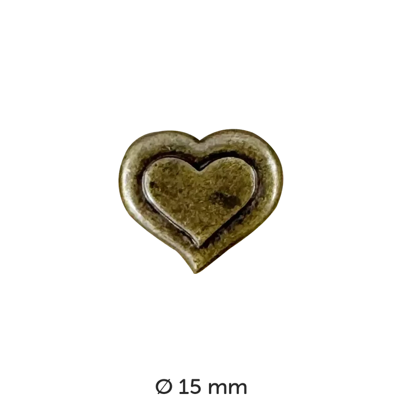 Metallknopf Herz