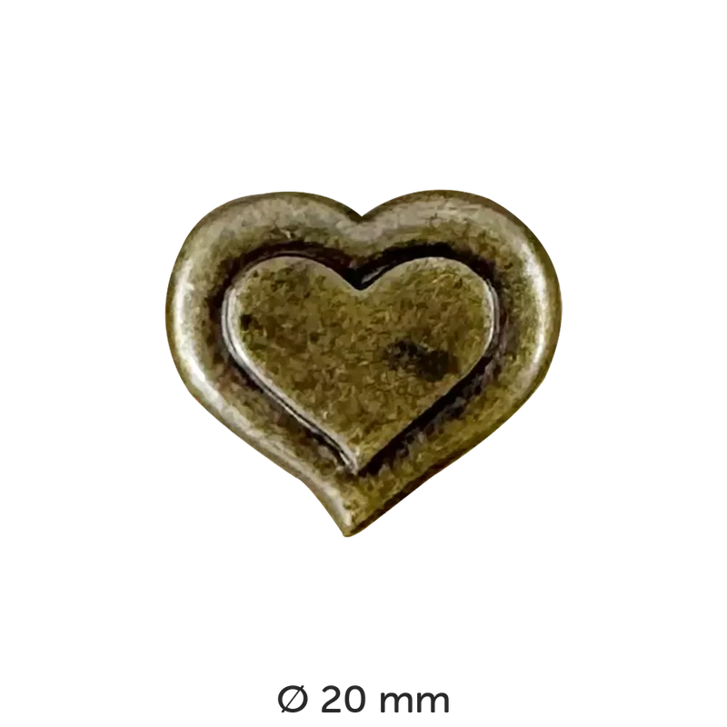 Metallknopf Herz