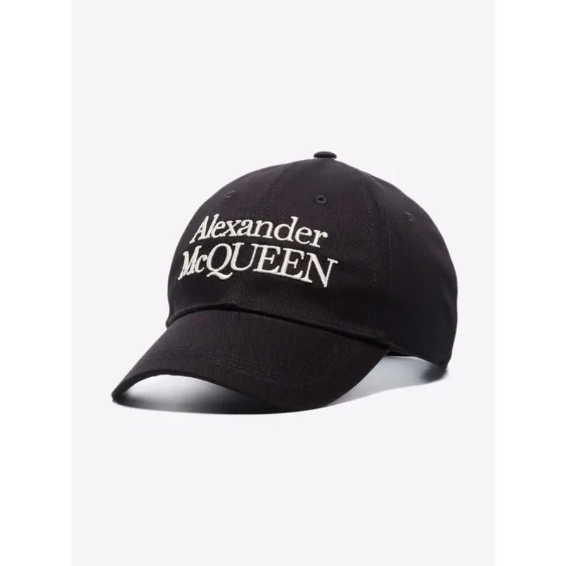 Alexander McQueen Herrenmütze aus schwarzem Baumwoll-Basecap-Stoff