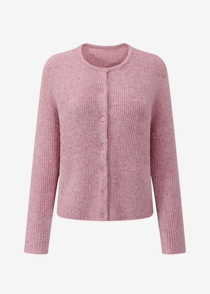 Cardigan mit Rippstruktur - altrosa