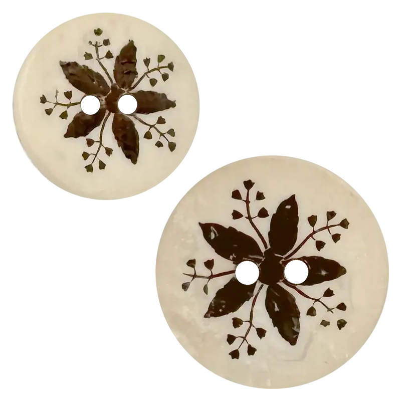 Knopf mit Blättermotiv
