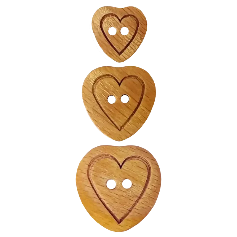 Holzknopf Herz