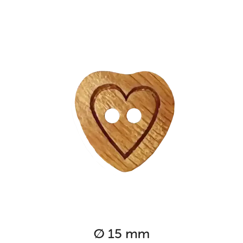 Holzknopf Herz