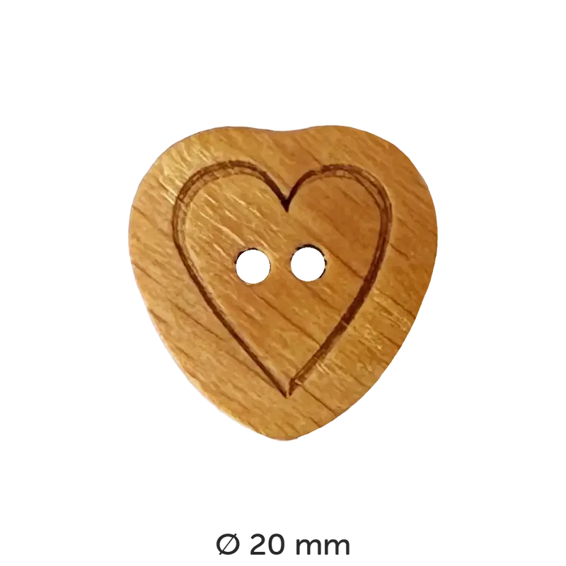 Holzknopf Herz