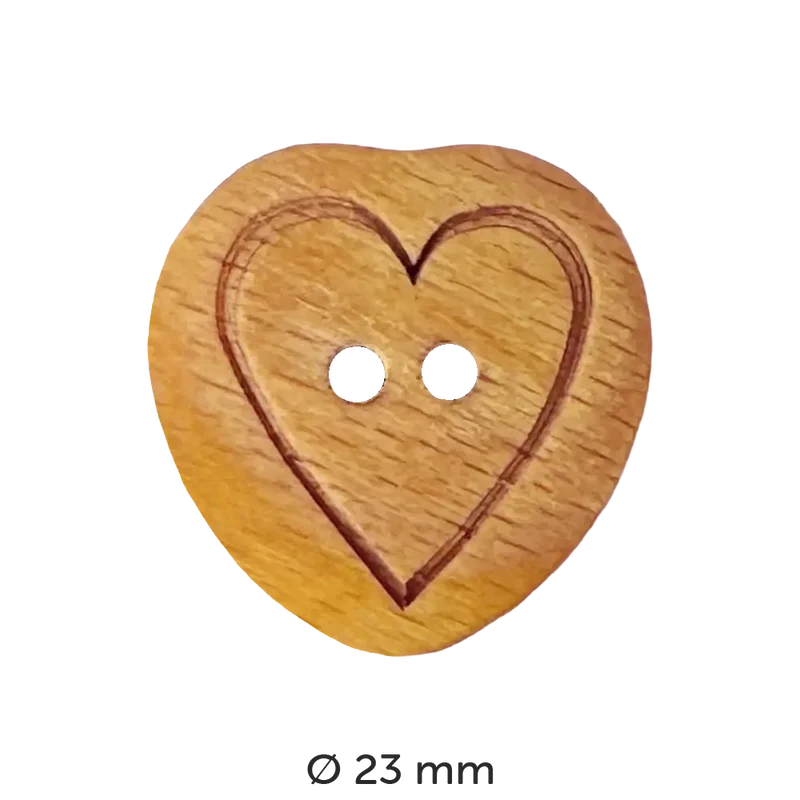 Holzknopf Herz