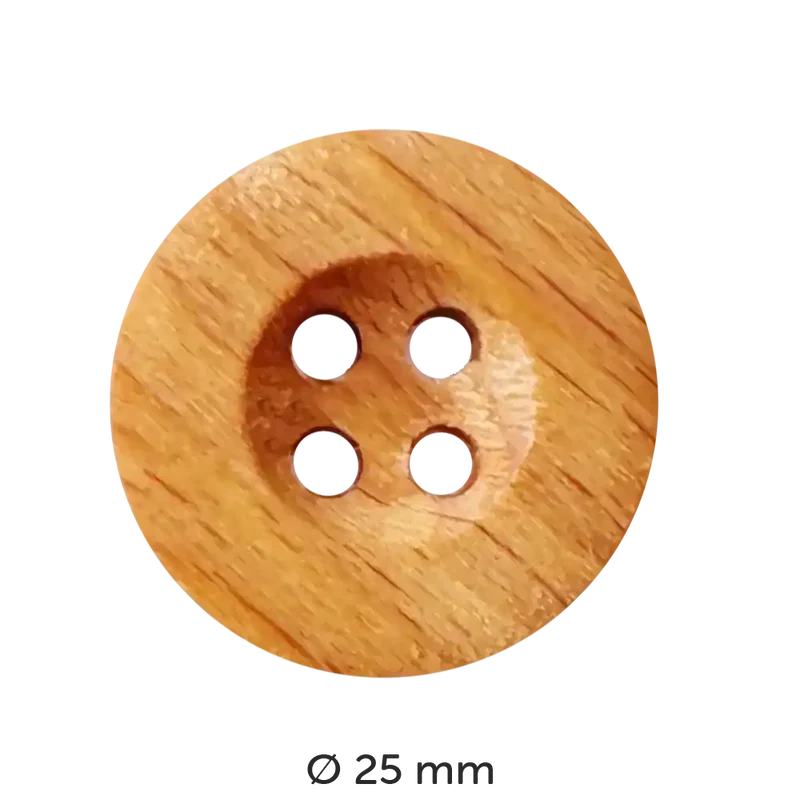 Holzknopf rund, 4-loch