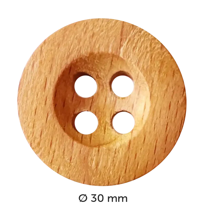 Holzknopf rund, 4-loch
