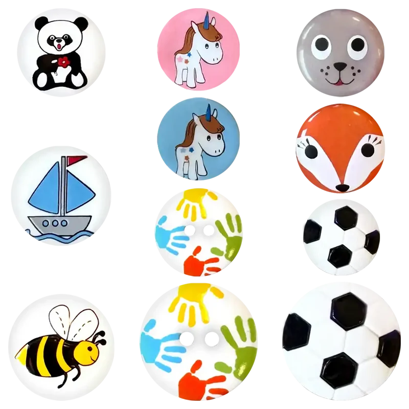 Kinderknopf rund, mit Motiv