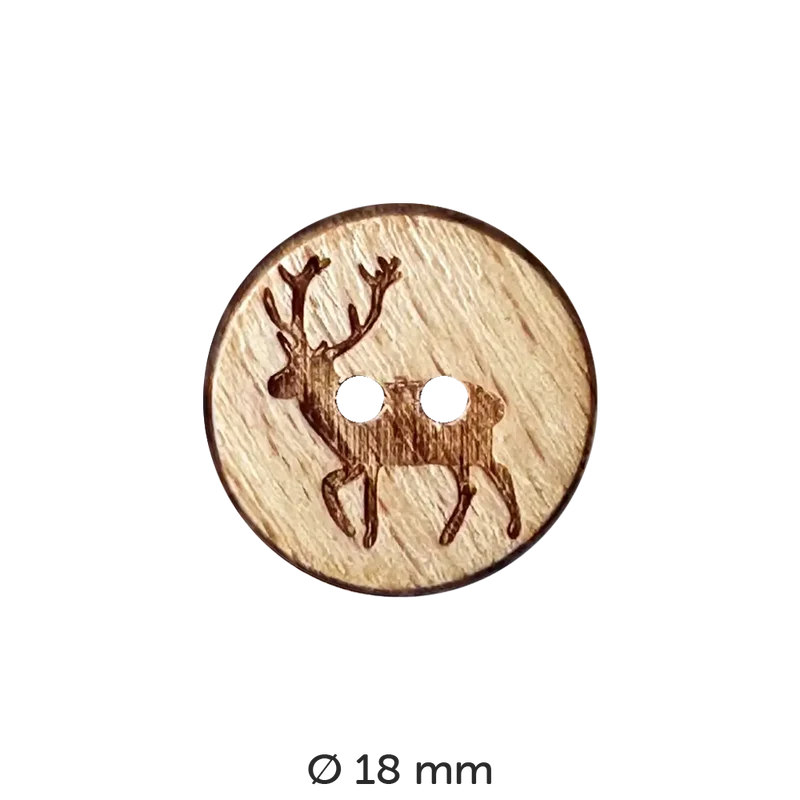 Holzknopf rund, mit Tiermotiv