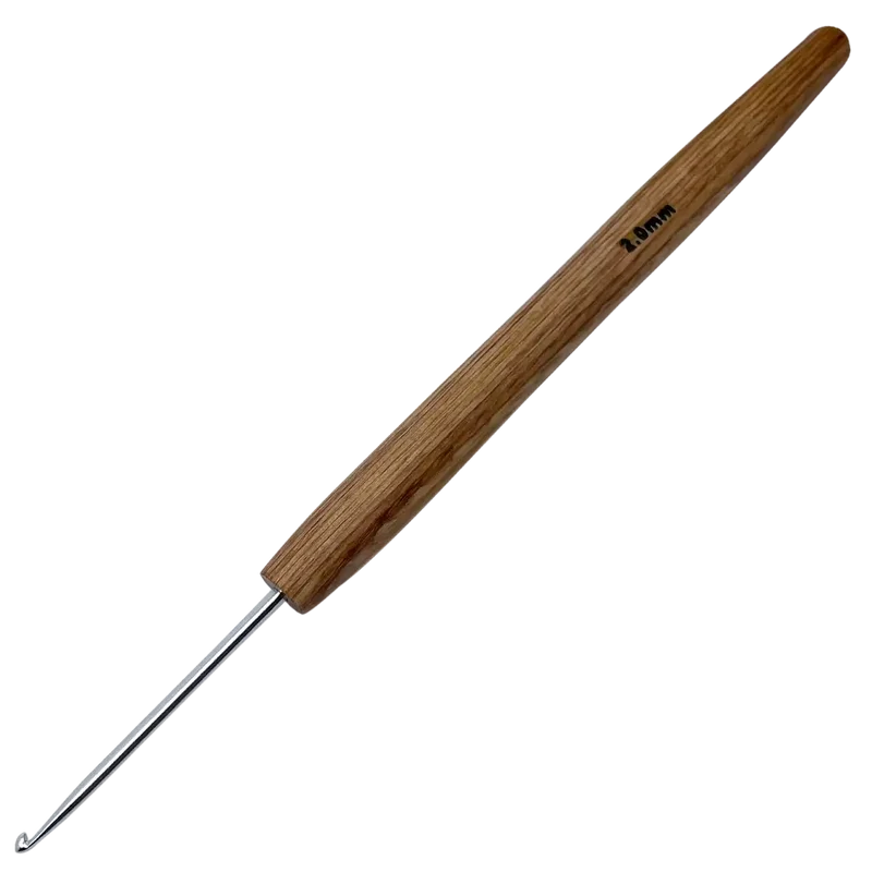Aluminium Häkelnadel mit Holzgriff