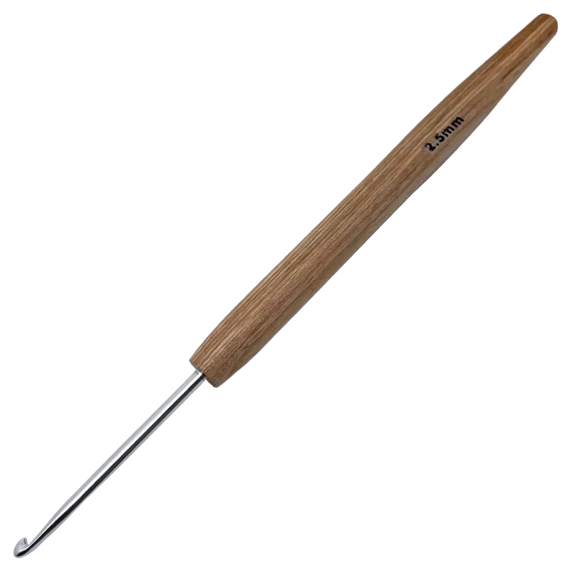 Aluminium Häkelnadel mit Holzgriff