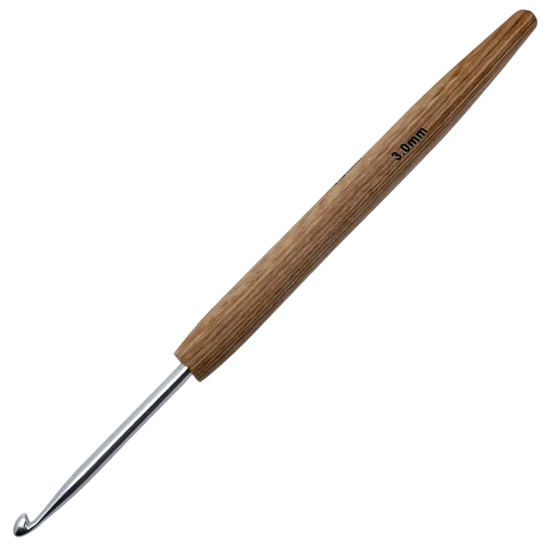 Aluminium Häkelnadel mit Holzgriff
