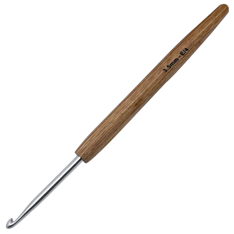 Aluminium Häkelnadel mit Holzgriff