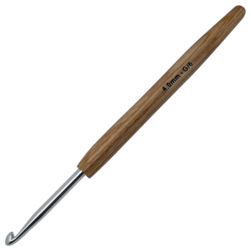 Aluminium Häkelnadel mit Holzgriff