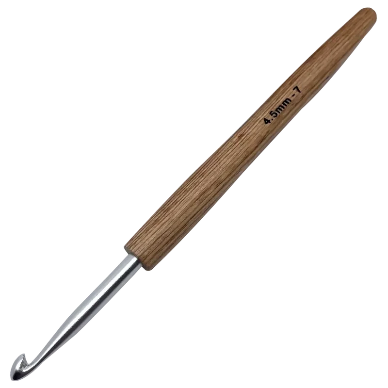 Aluminium Häkelnadel mit Holzgriff