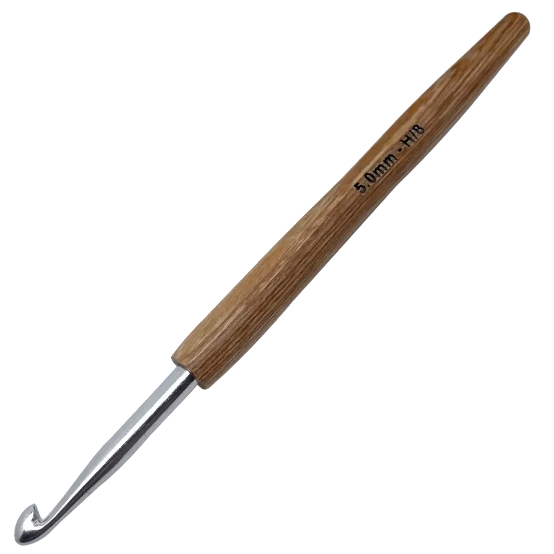 Aluminium Häkelnadel mit Holzgriff
