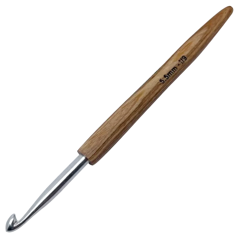 Aluminium Häkelnadel mit Holzgriff